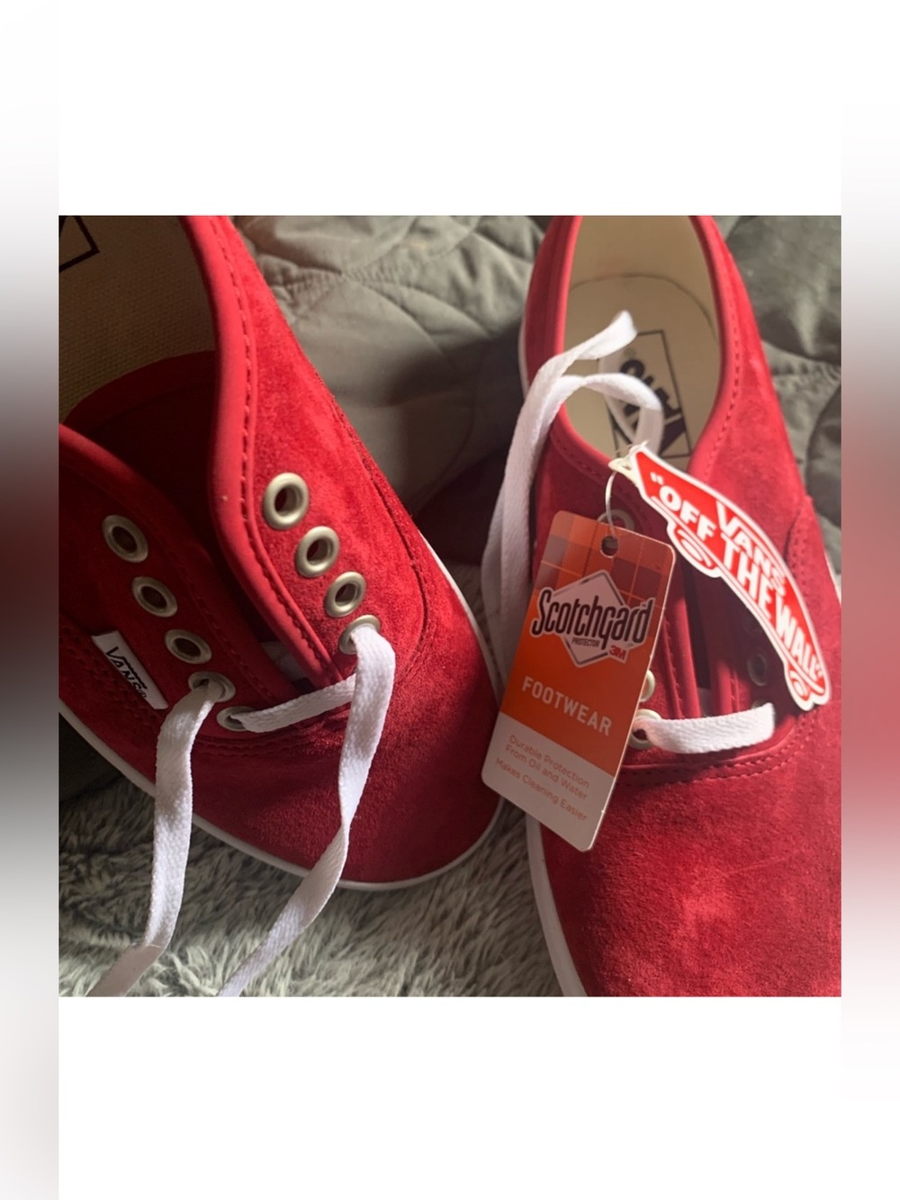 Vans Women’s Red Suede Low-Top Sneakers with White Laces. Women’s size 8. New.